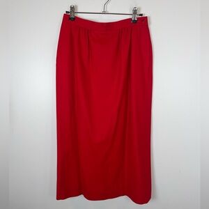 Vintage Pendleton Red Wool Midi Skirt Size 6 Quiet Luxury Minimalist